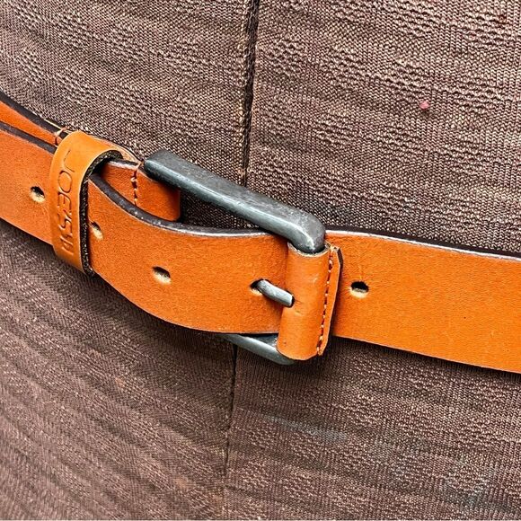 Joe's Jeans Genuine Leather Cognac Classic Belt Size 36 Unisex - Picture 5 of 12